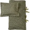 Floral Moss Baby Bedset, Dark Moss Green