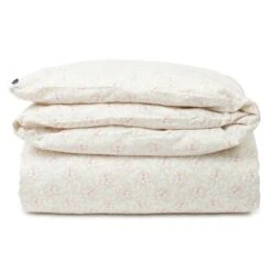 Lexington Flower Print Dekbedovertrek Lichtbeige / Roze 220x220 Cm