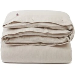 Voorkant 22 Lexington Striped Dekbedovertrek Off-white / Beige, 220x220 Cm