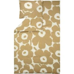Marimekko Unikko Dekbedovertrek Katoen / Beige, 240x220 Cm