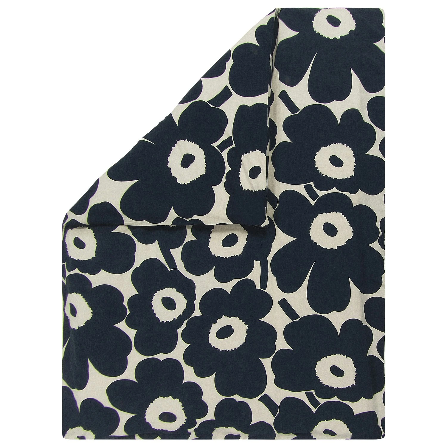 Marimekko Unikko Dekbedovertrek 150 X 210, Donkerblauw 3 Marimekko Unikko Dekbedovertrek 150 X 210, Donkerblauw