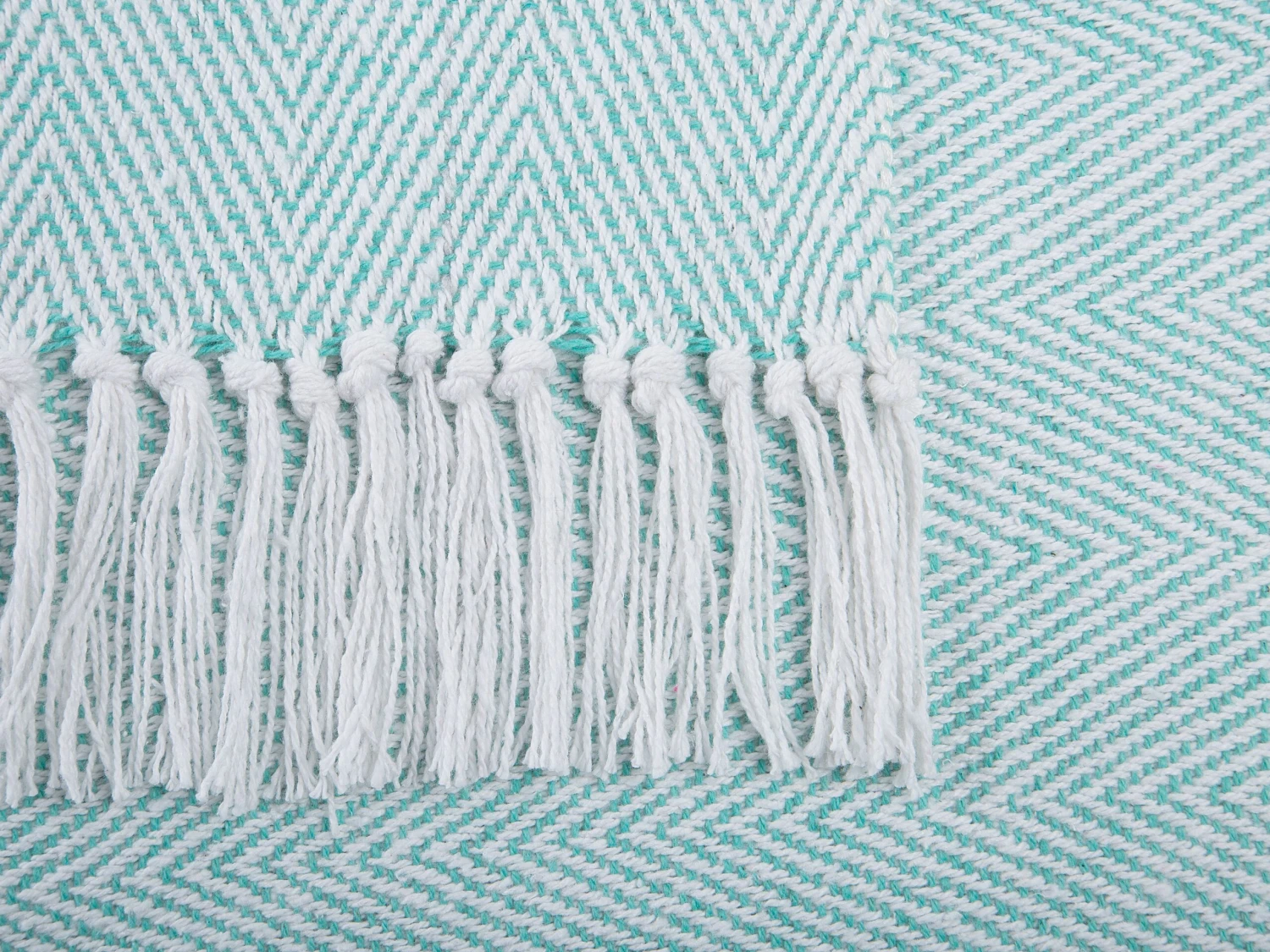 Plaid Katoen Mintgroen 130 X 160 Cm TANGIER 5 Plaid Katoen Mintgroen 130 X 160 Cm TANGIER - Afbeelding 3