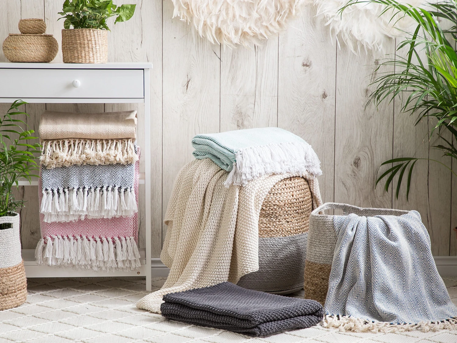 Plaid Katoen Mintgroen 130 X 160 Cm TANGIER 4 Plaid Katoen Mintgroen 130 X 160 Cm TANGIER - Afbeelding 2