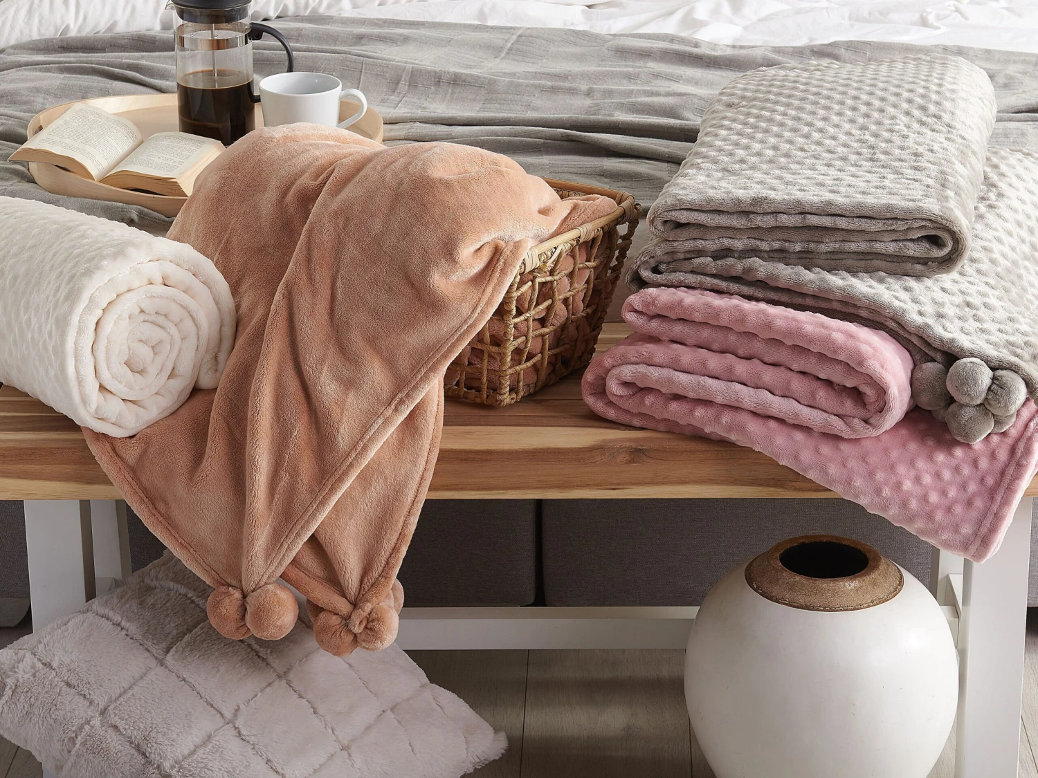 Plaid Roze In Diverse Formaten SAMUR 6 Plaid Roze In Diverse Formaten SAMUR - Afbeelding 4