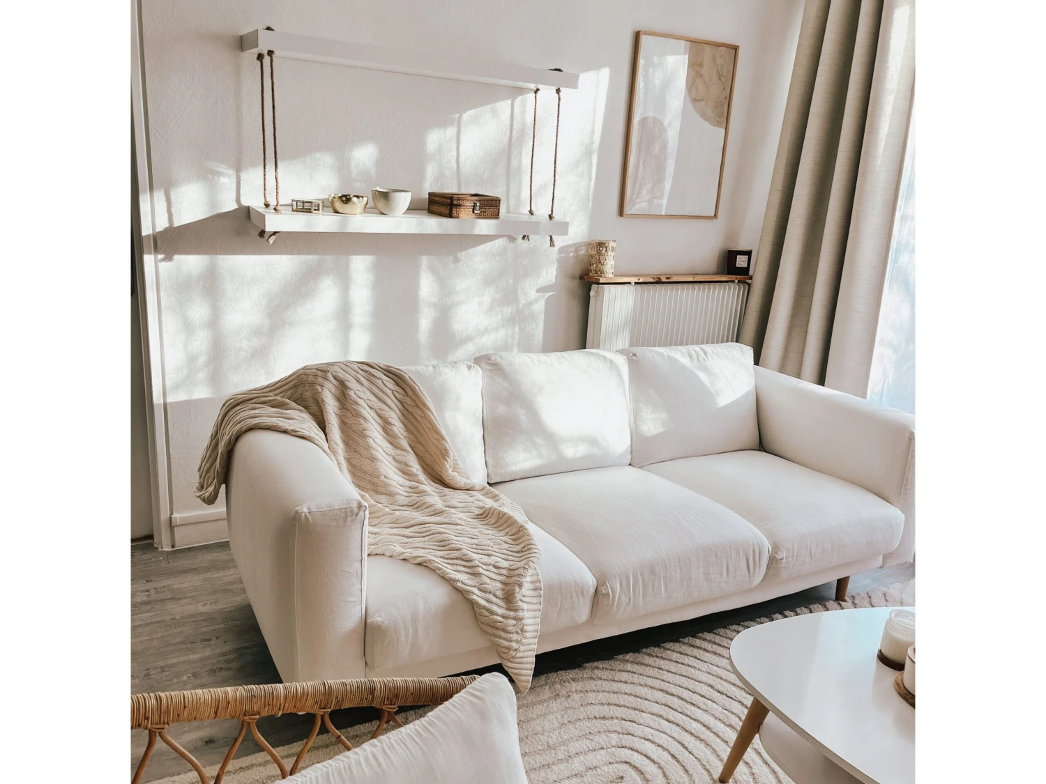 Plaid Katoen Beige ANAMUR - Afbeelding 3