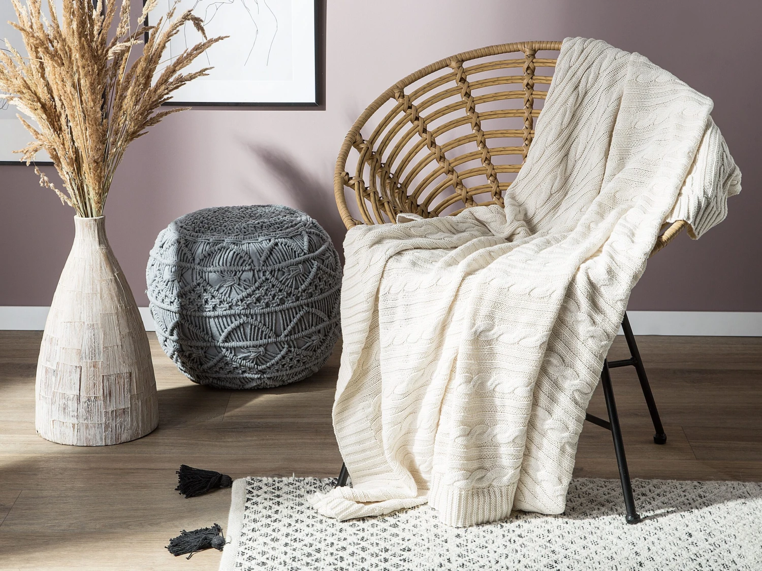 Plaid Katoen Beige ANAMUR - Afbeelding 9