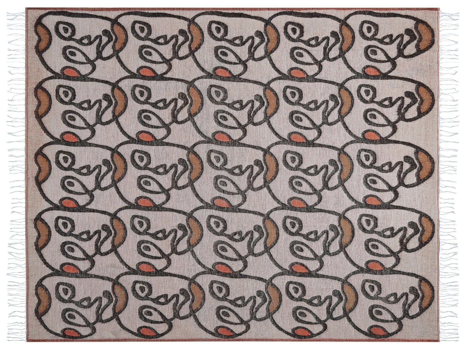 Deken Gezichtsmotief 130 X 170 Cm Meerkleurig BARBOT 5 Deken Gezichtsmotief 130 X 170 Cm Meerkleurig BARBOT - Afbeelding 3